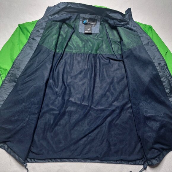Vintage i5 Apparel Windbreaker Jacket Men's Size Large Blue Green Full Zip Retro - Picture 5 of 9